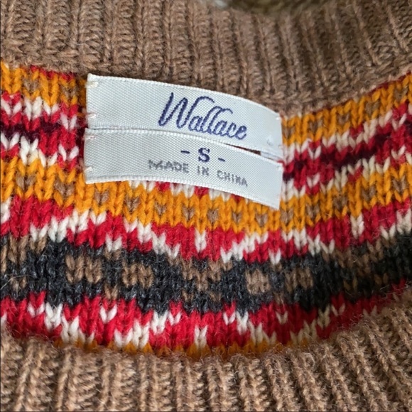 Madewell Wallace Whistler Fairisle Cotton Woll Crewneck Earthtone Sweater - Picture 10 of 10